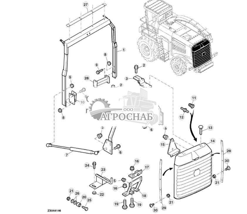 REAR SERVICE COVER AND FRAME 